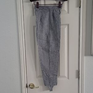 Women's Black and White Checkered Cotton Blend Stirrup Pants Sz 2